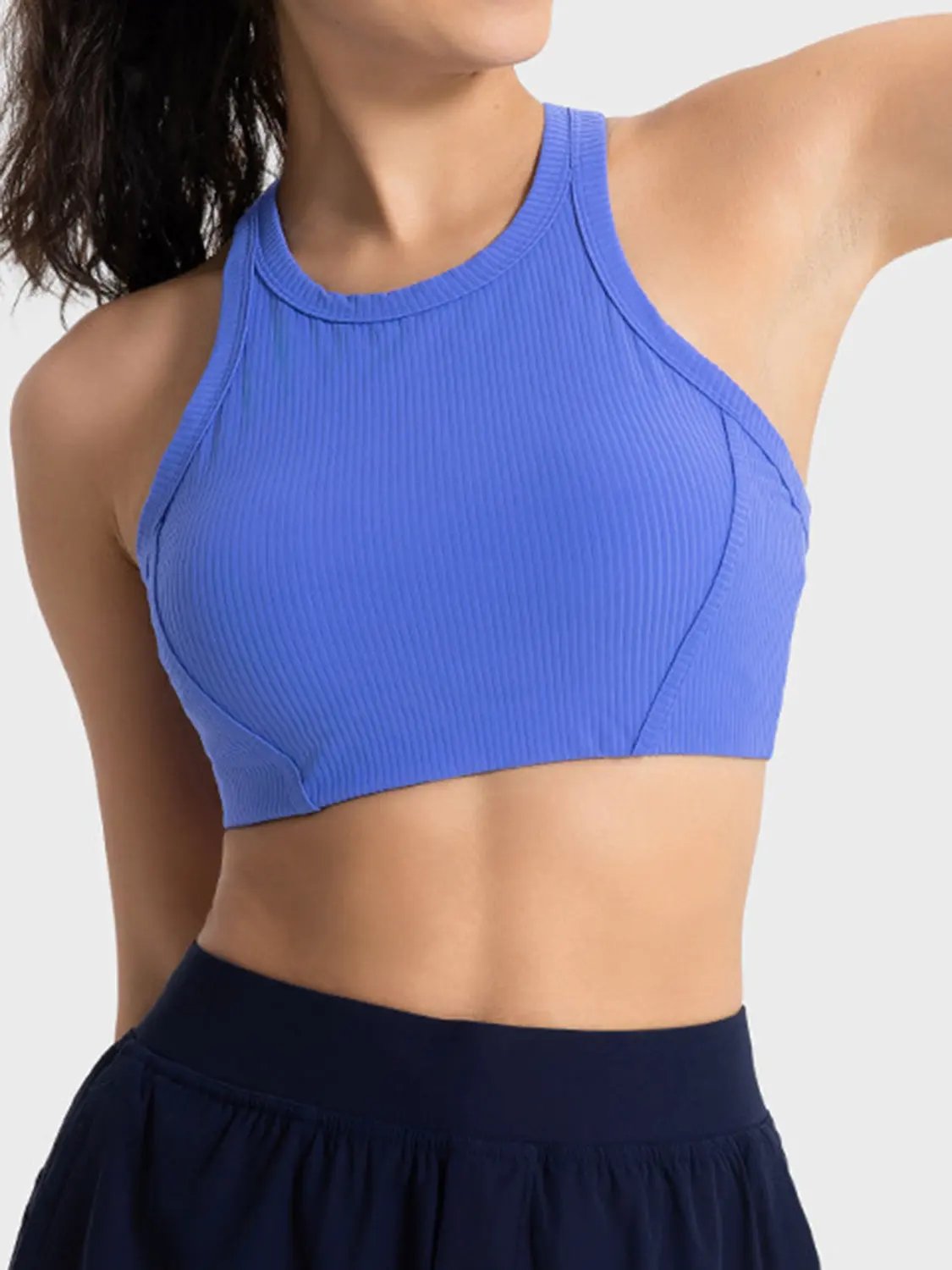 Millennia Wide Strap Cropped Sport Tank by Millennia