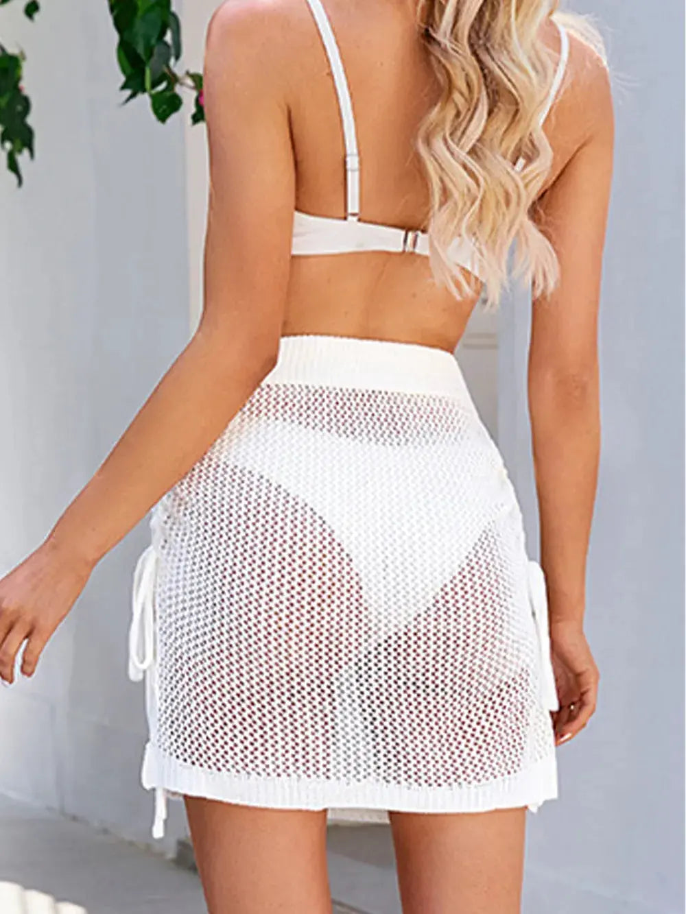 Drawstring Elastic Waist Swim Skirt by Partner Label