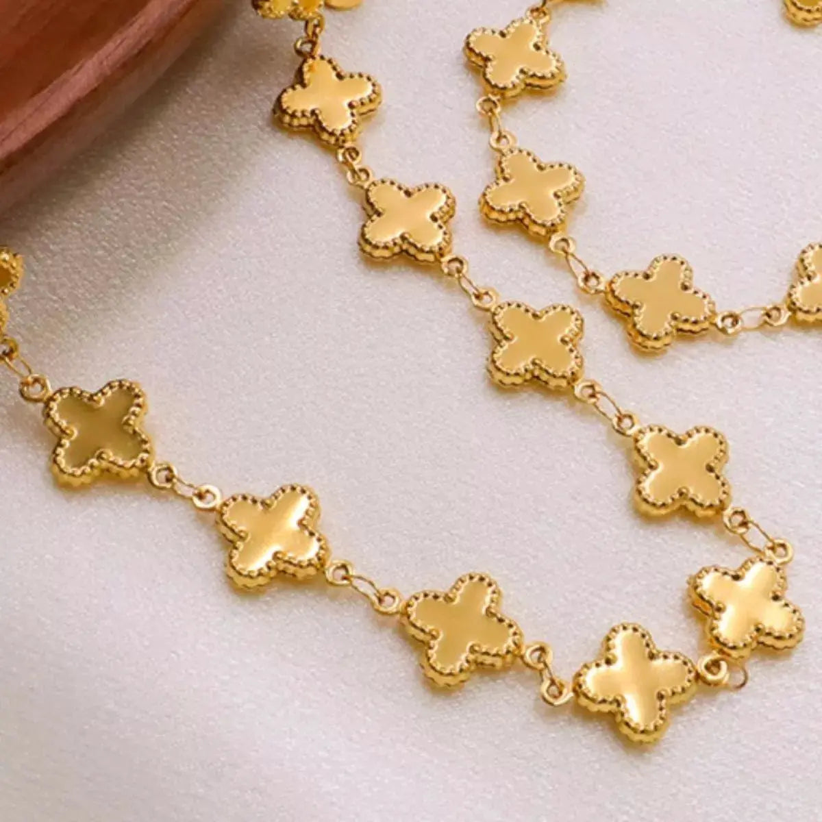 18K Gold-Plated Clover Charm Necklace by Partner Label