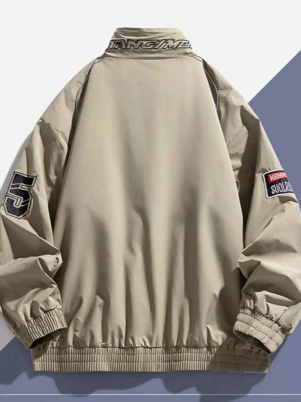 Men's Plus Size Racing-Inspired Zip Up Jacket by Trendsi