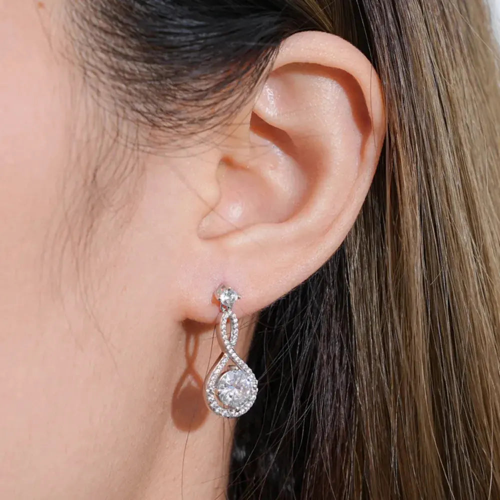 1 Carat Moissanite 925 Sterling Silver Earrings by Partner Label