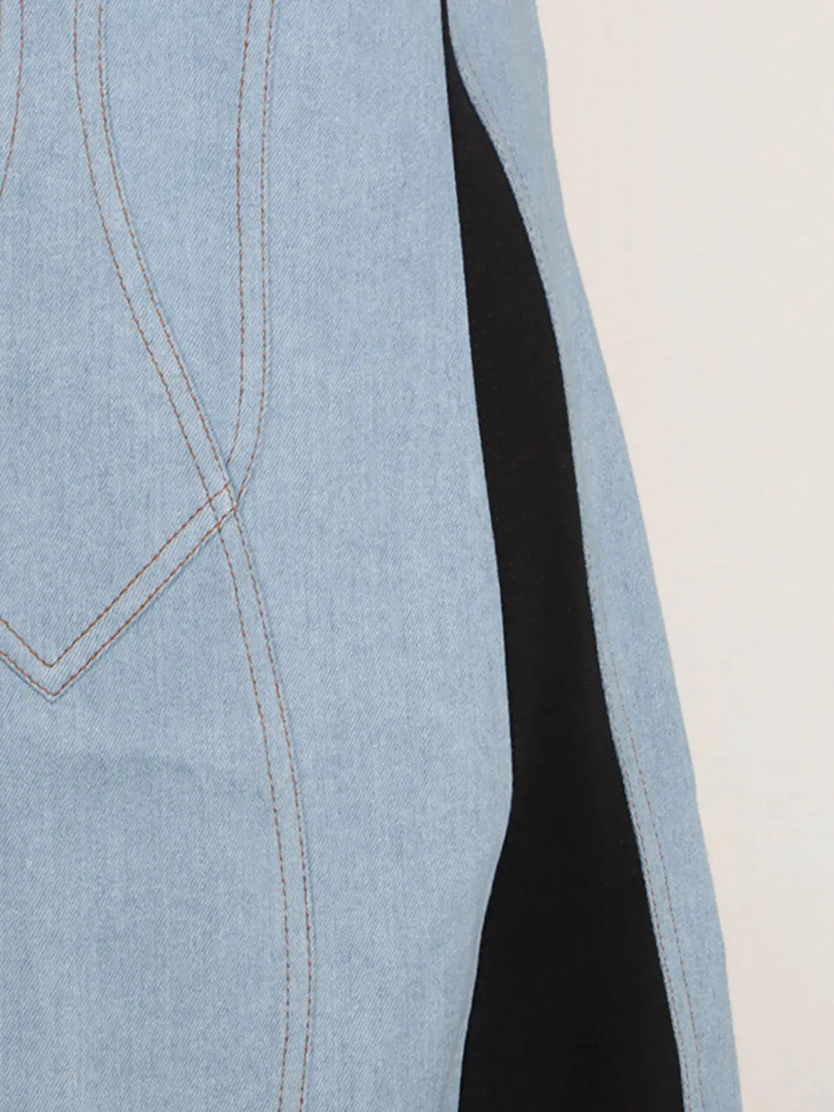 Contrast Adjustable Strap Denim Dress by Partner Label