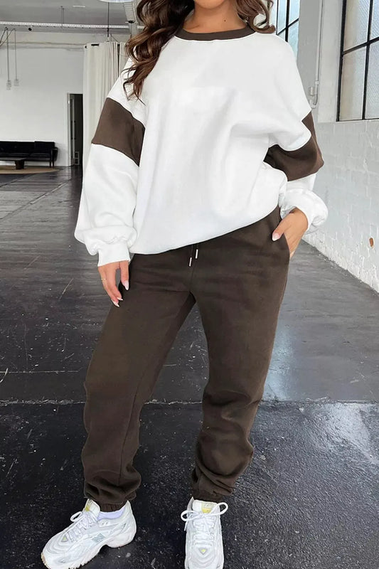 Drop Shoulder Loose Sweatshirt and Joggers Active Set | Partner Labels Selection by Partner Label