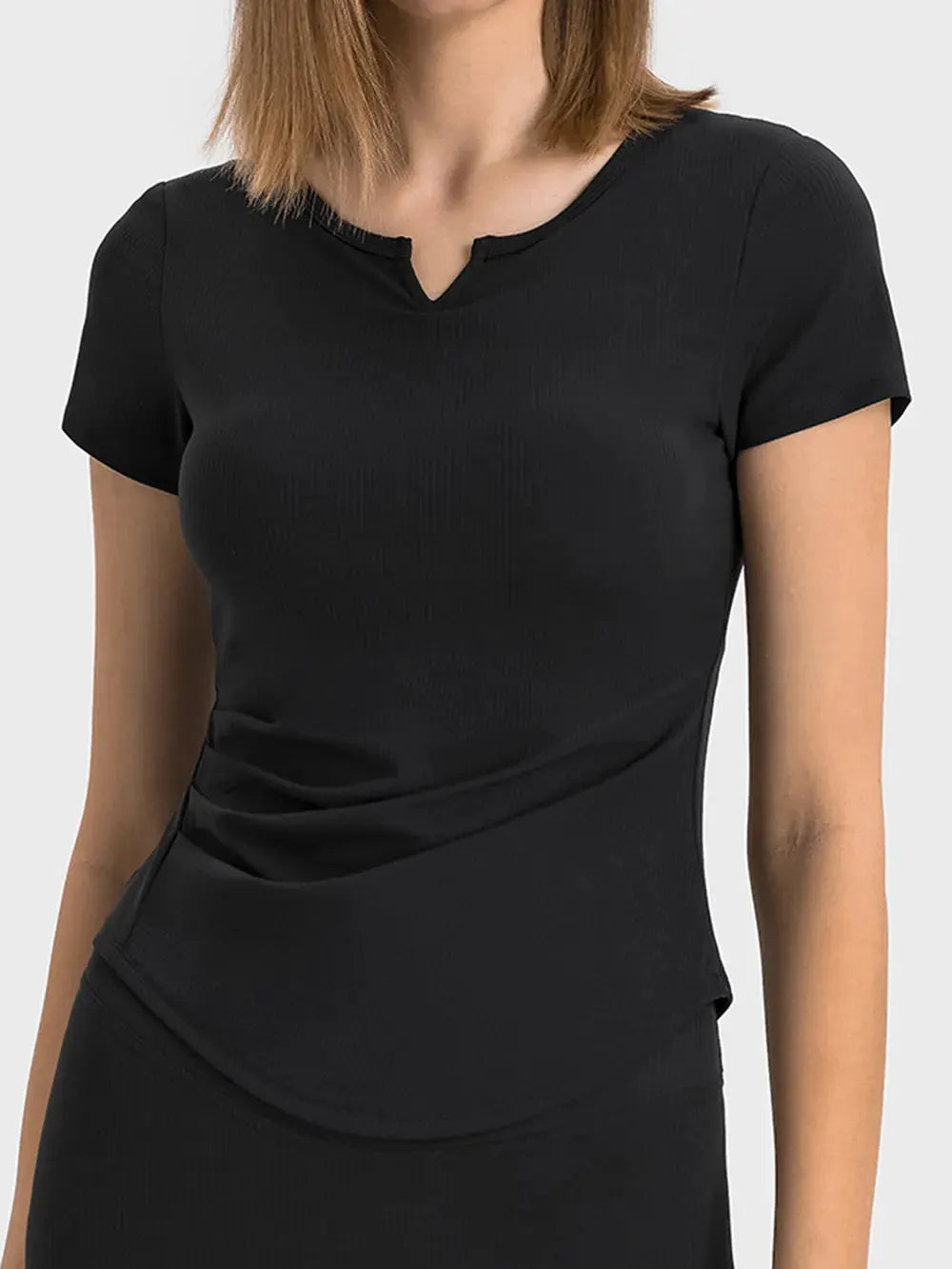 Millennia Notched Short Sleeve Active T-Shirt by Millennia