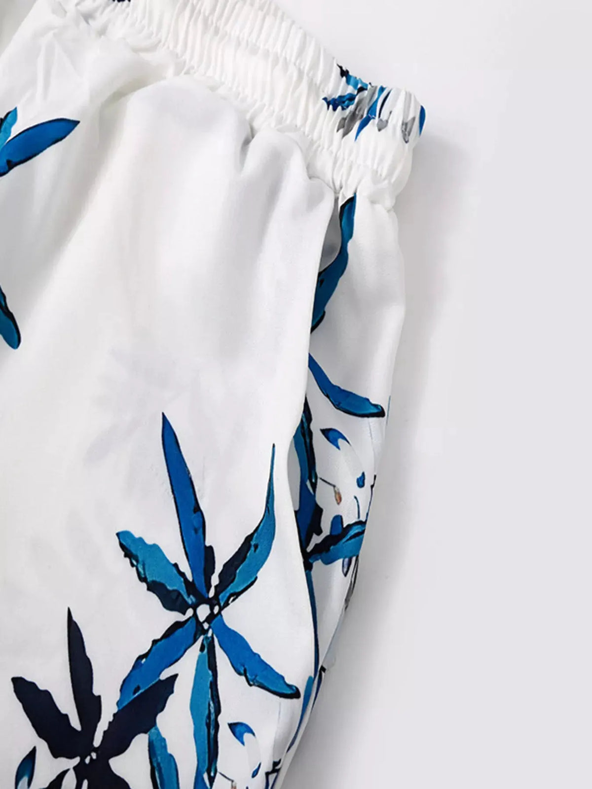 Men's Full Size Tropical Print Short Sleeve Shirt and Shorts Set Plus Size by Partner Label