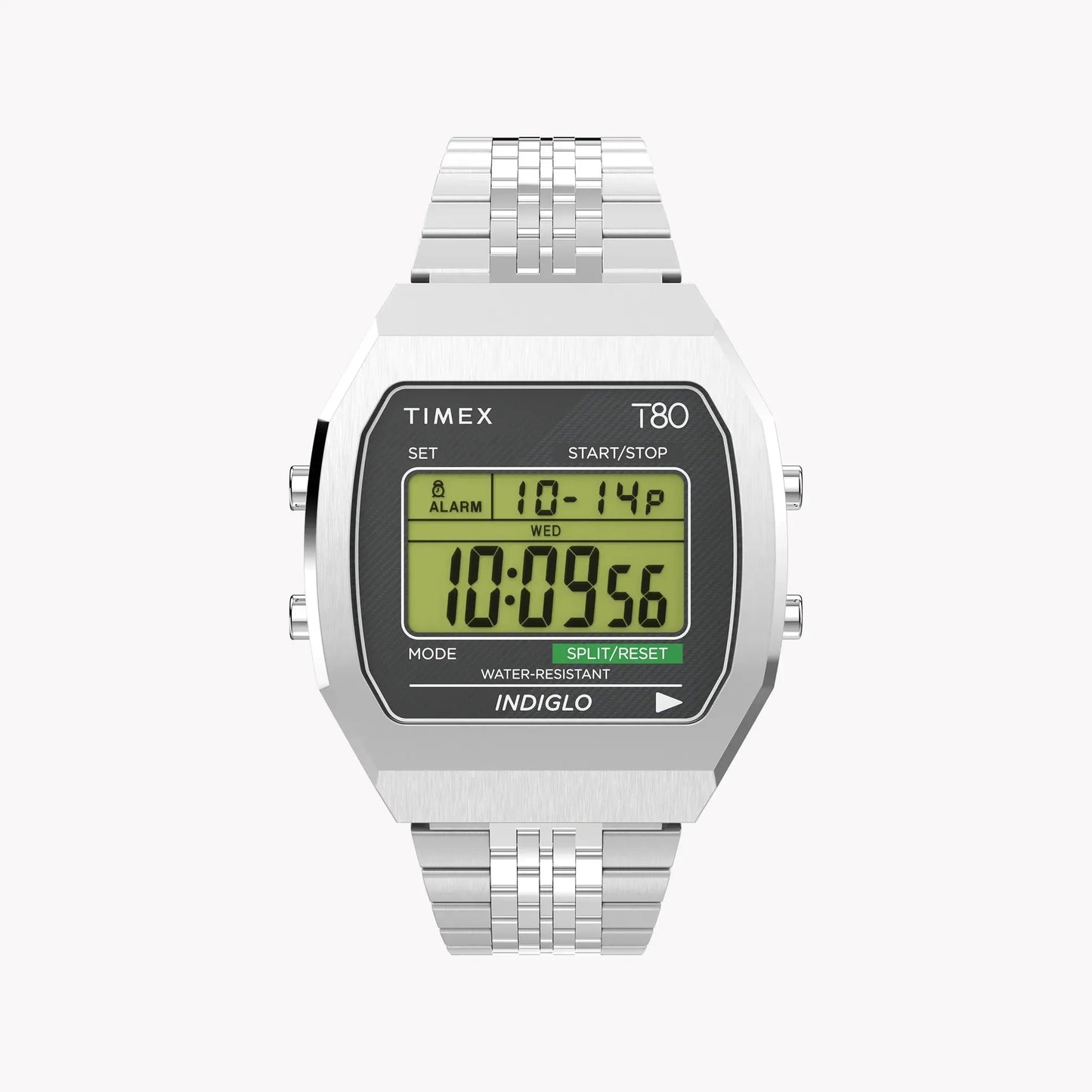 Timex Unisex Stainless Steel Black Lens Watch, Silver | T80 by TIMEX
