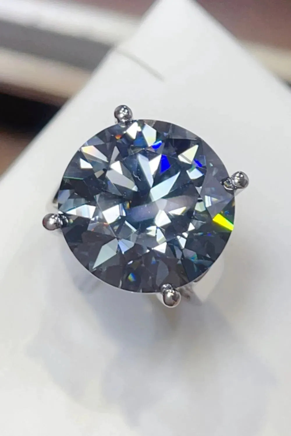 20 Carat Moissanite 925 Sterling Silver Ring by Partner Label
