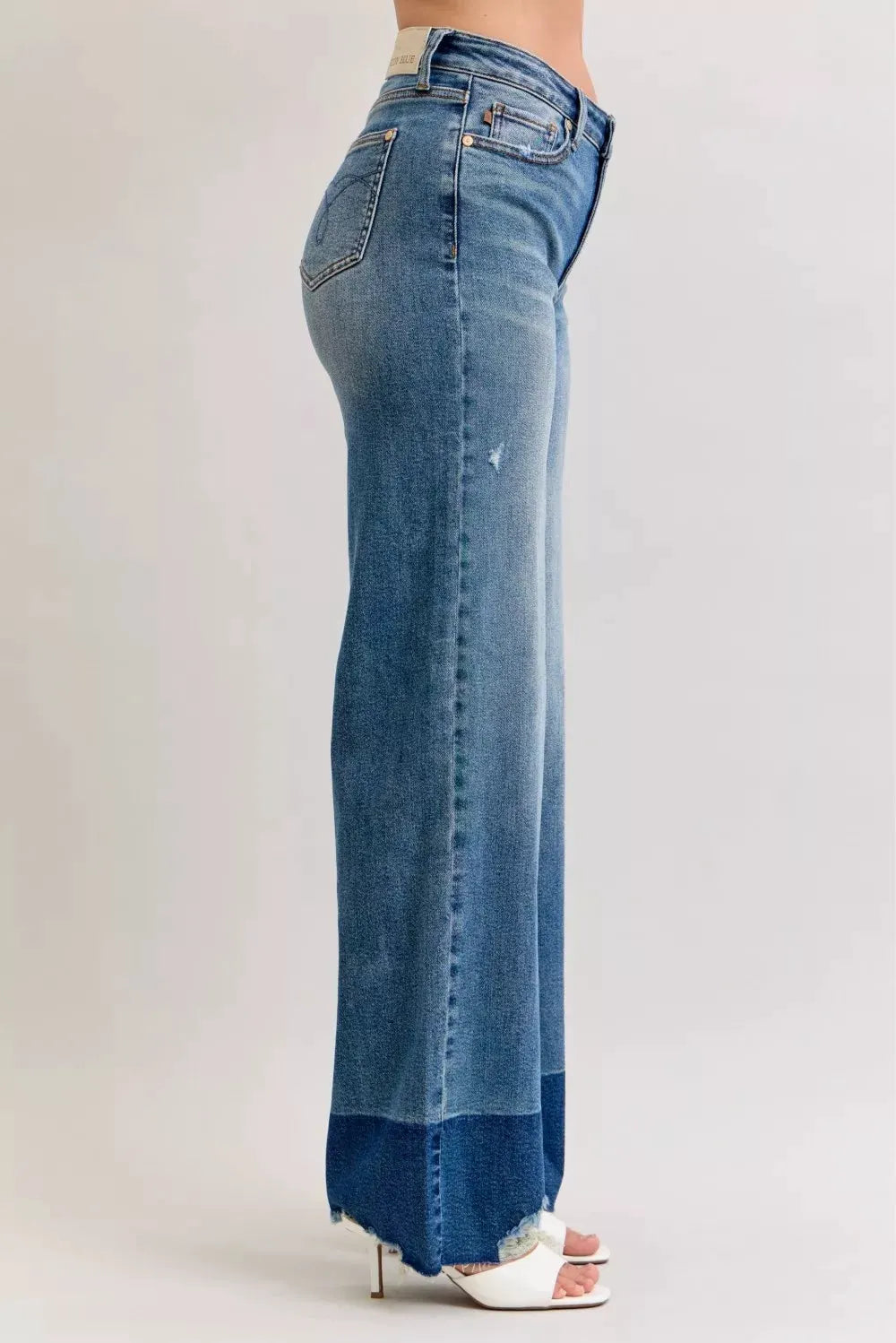Judy Blue Raw Hem High Waist Column Straight Jeans by Judy Blue