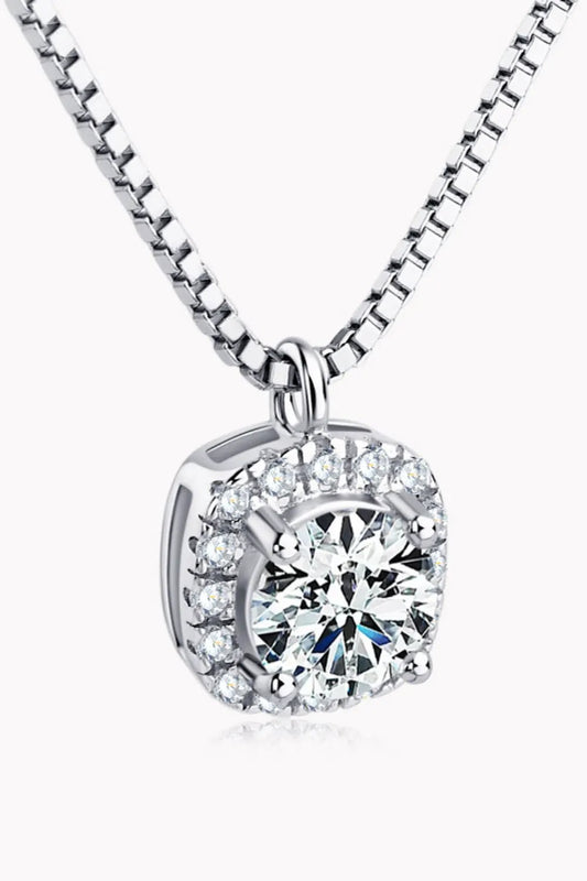 Moissanite Pendant Platinum‑Plated Necklace by Partner Label