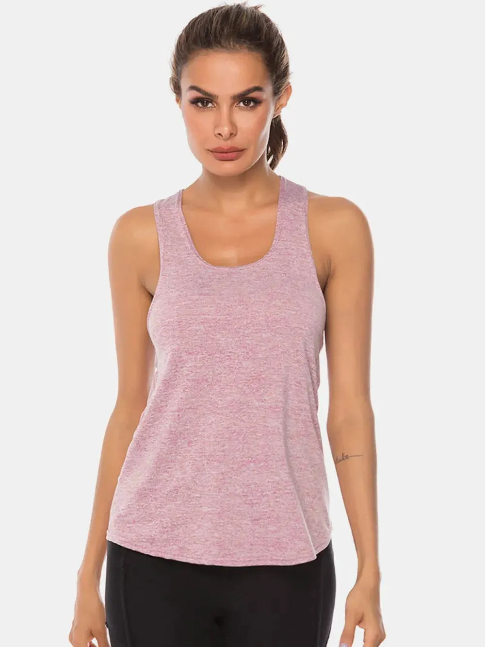 Full Size Scoop Neck Wide Strap Active Tank by Partner Label