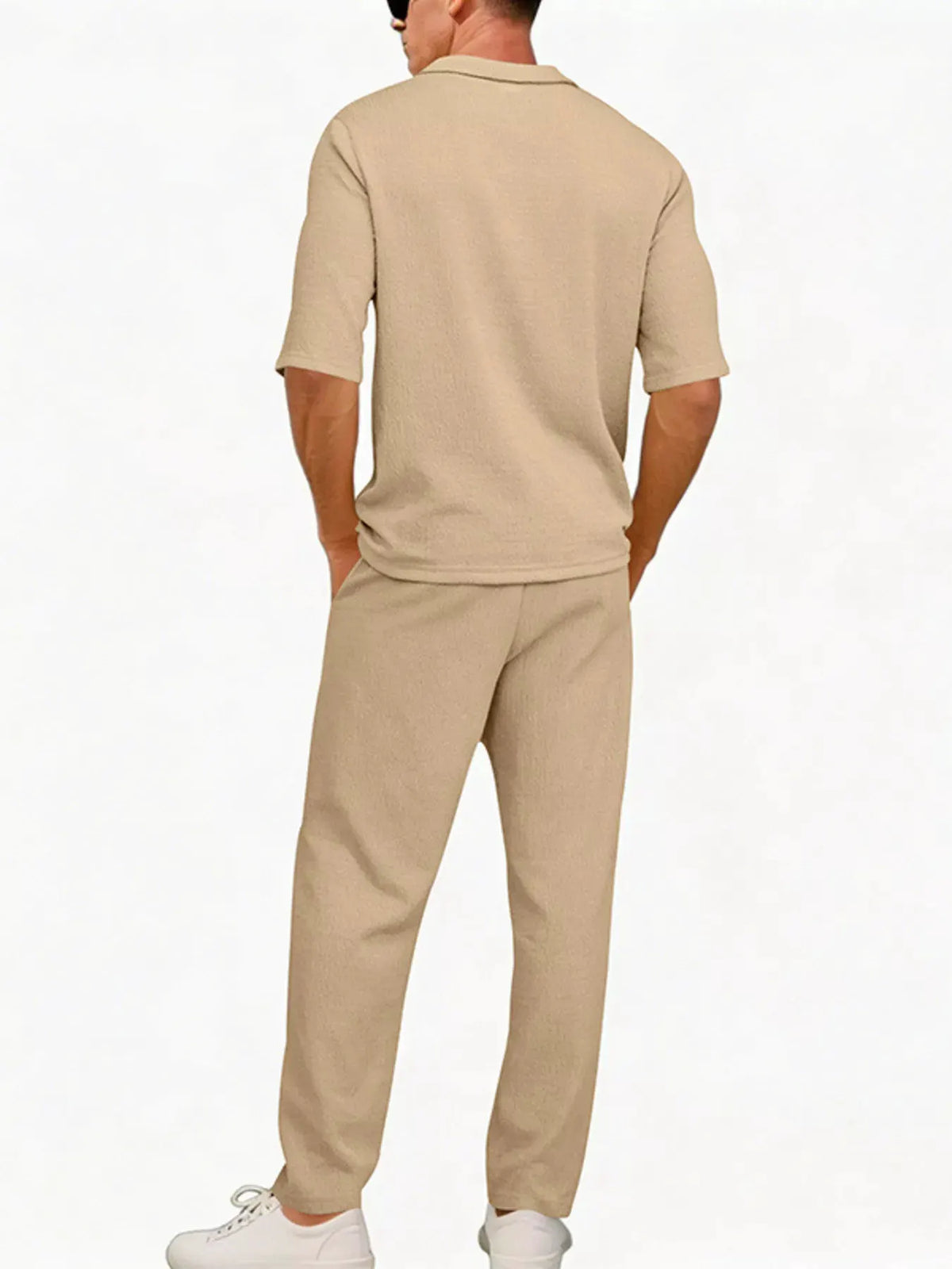 Men's Full Size Half Sleeve Top and Pants Set Plus Size by Trendsi