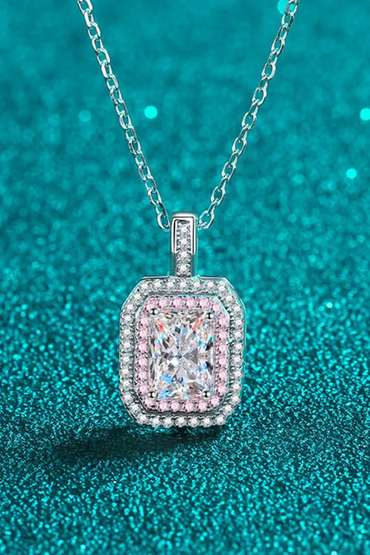 1 Carat Moissanite Geometric Pendant Chain Necklace by Partner Labels