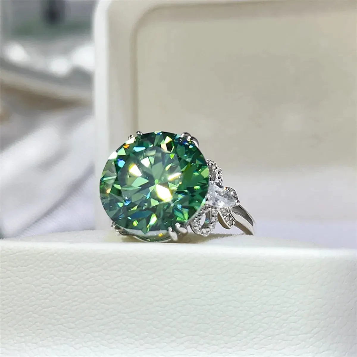 10 Carat Moissanite 925 Sterling Silver Ring by Partner Label