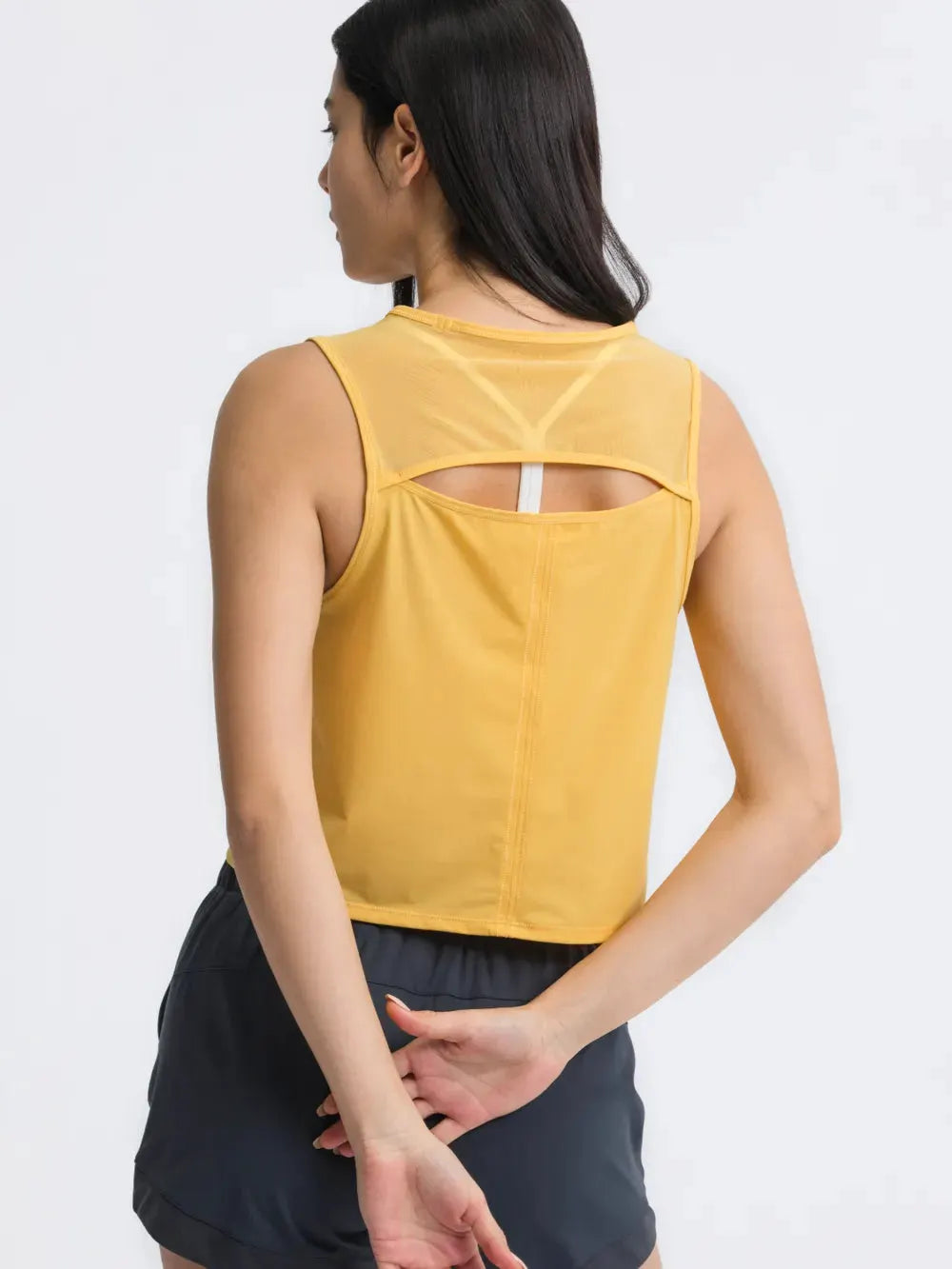 Millennia Round Neck Cropped Active Tank by Millennia