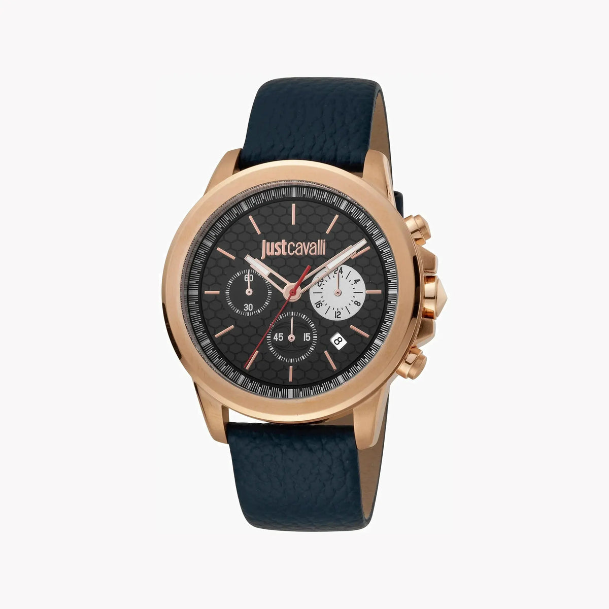 Just Cavalli Men's Blue Leather Watch, Black Dial | Jc1g140l0025 by JUST CAVALLI