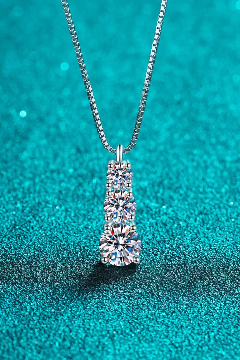 Moissanite Triple-Pendant Necklace by Partner Labels