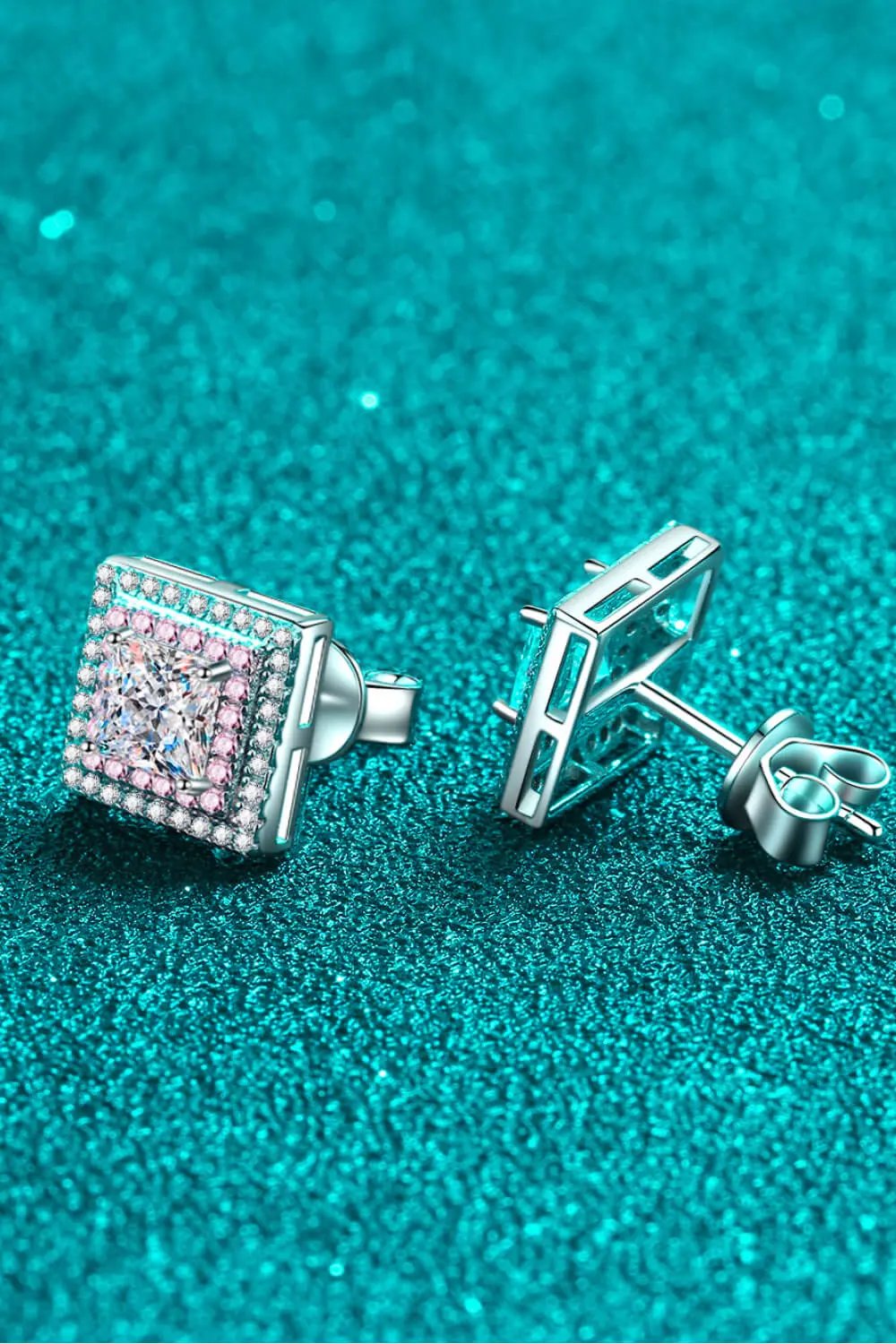 Moissanite Square Stud Earrings by Partner Label