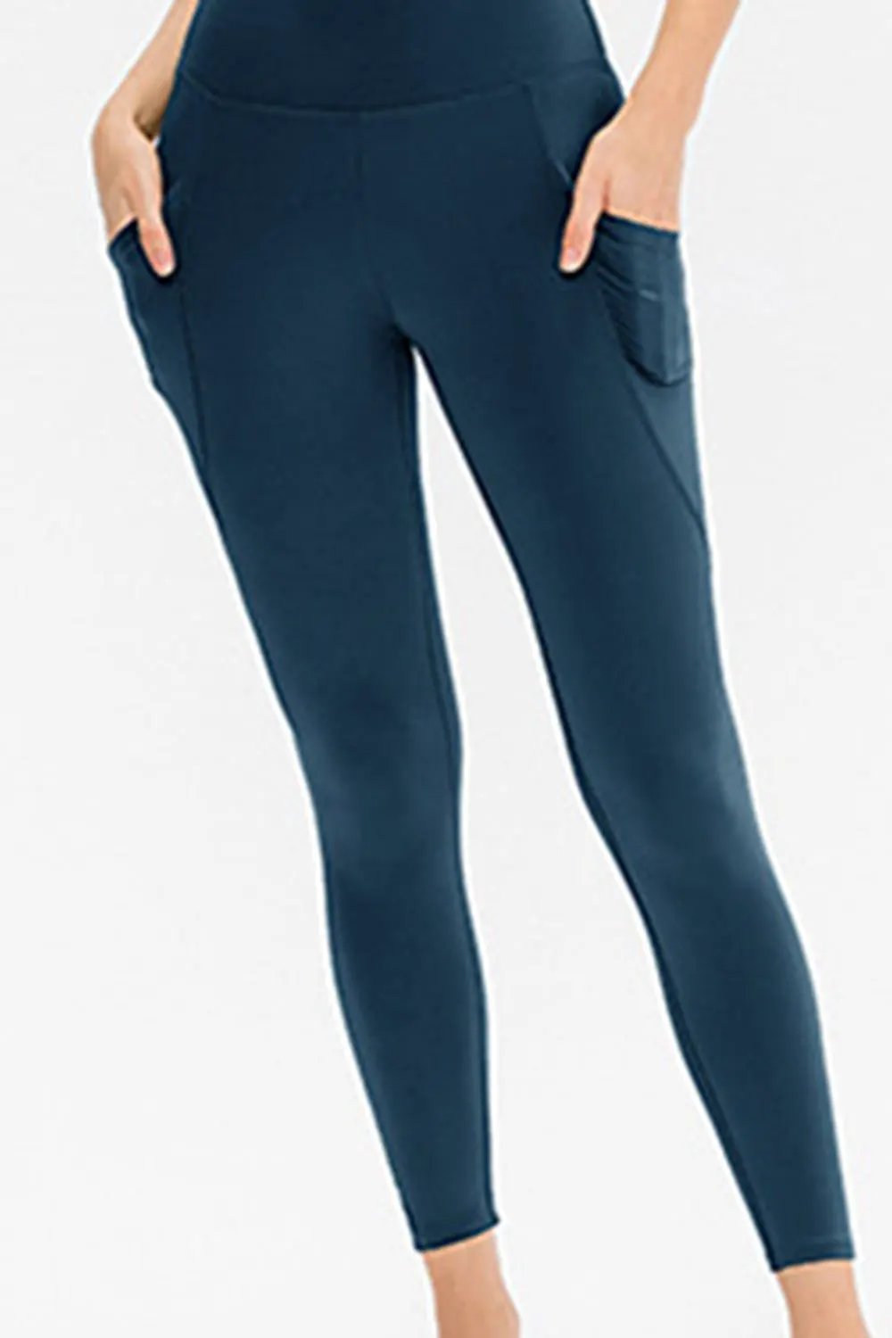 Slim Fit Long Active Leggings with Pockets by Partner Label