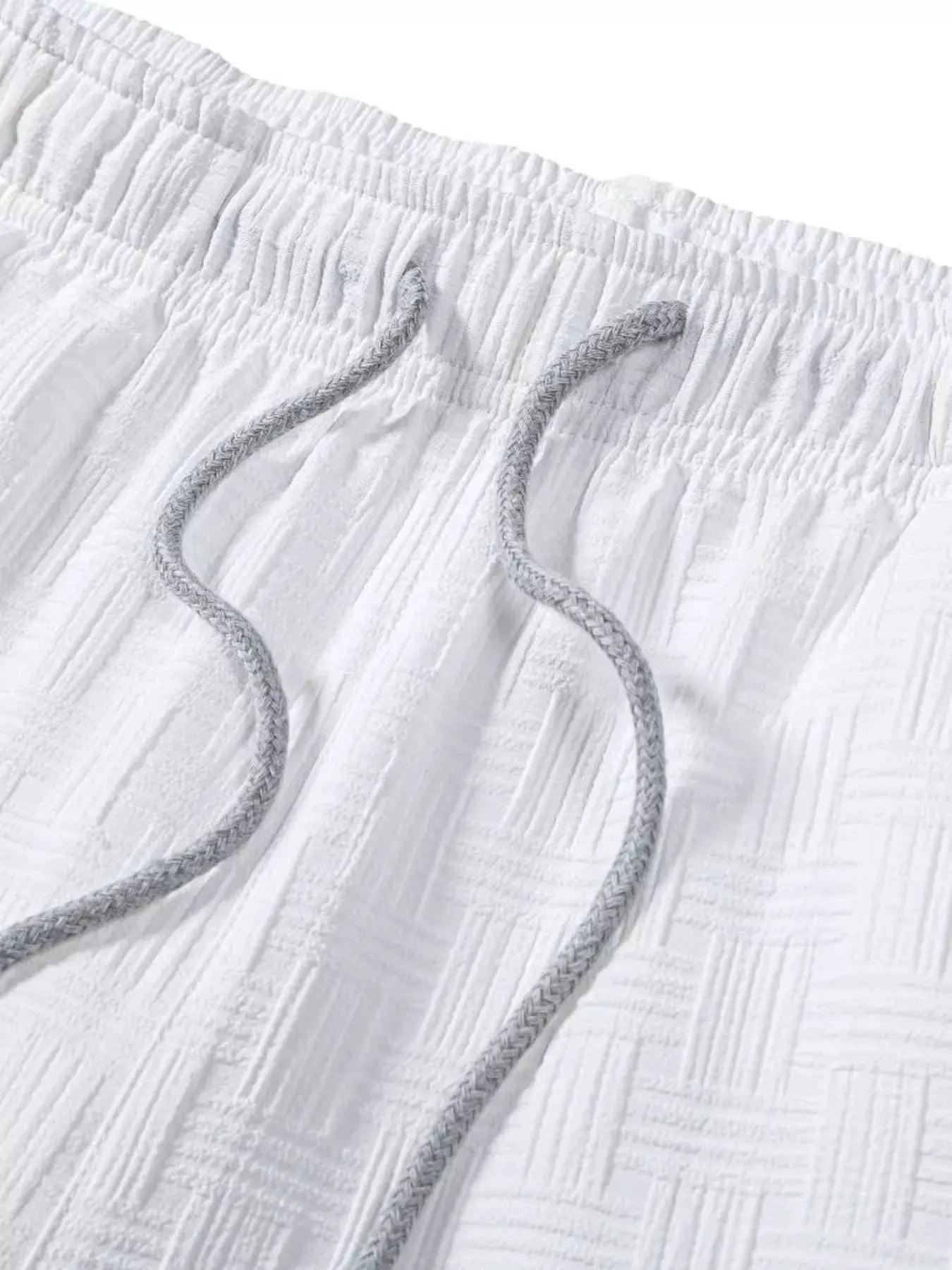 Men's Textured Drawstring Shorts by Trendsi