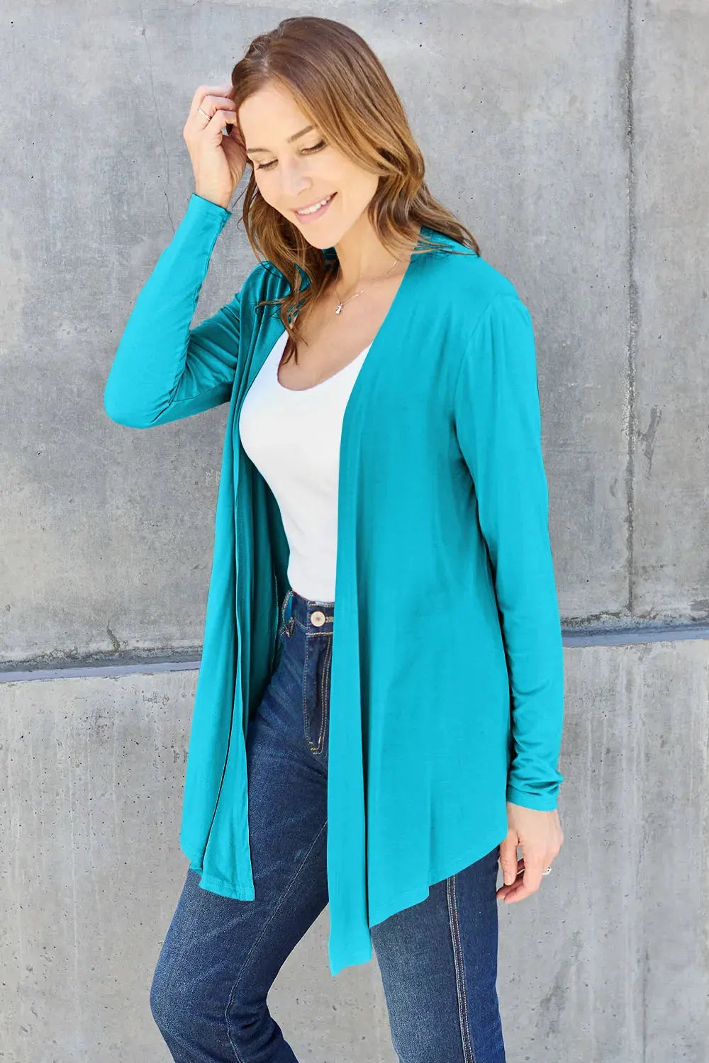 Basic Bae Full Size Open Front Long Sleeve Cardigan by Basic Bae