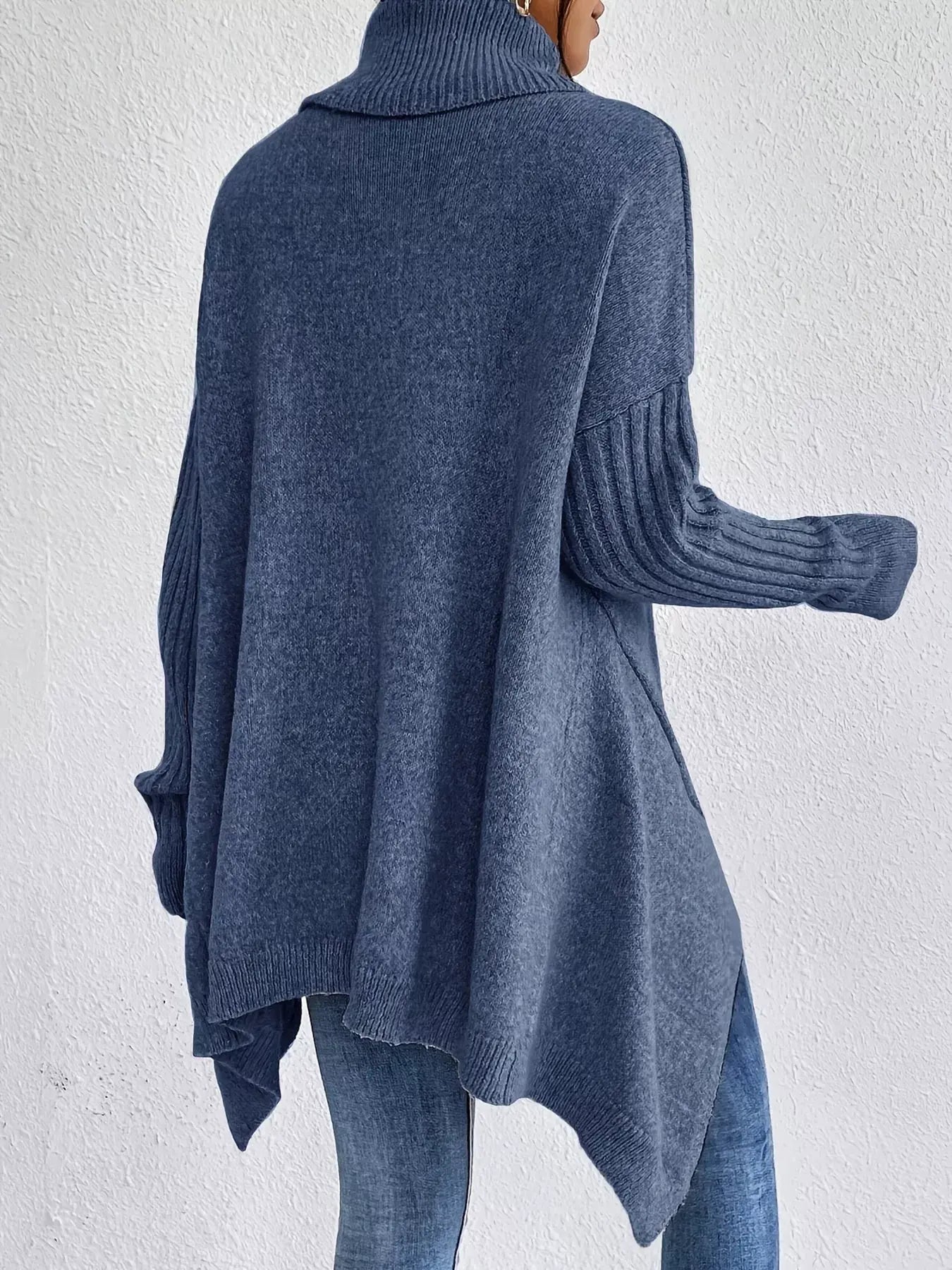 Turtleneck High‑Low Hem Sweater | Partner Labels Selection by Partner Label