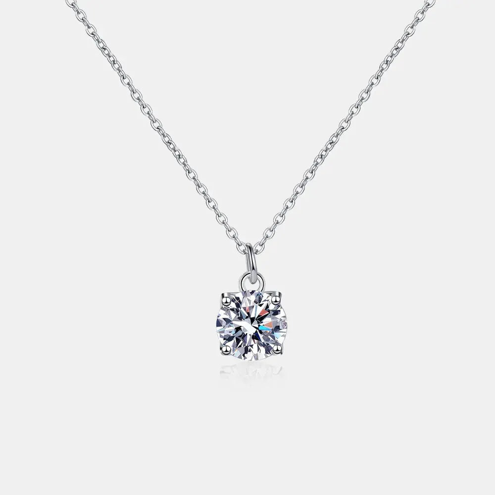 1 Carat Moissanite 925 Sterling Silver Necklace by Partner Label