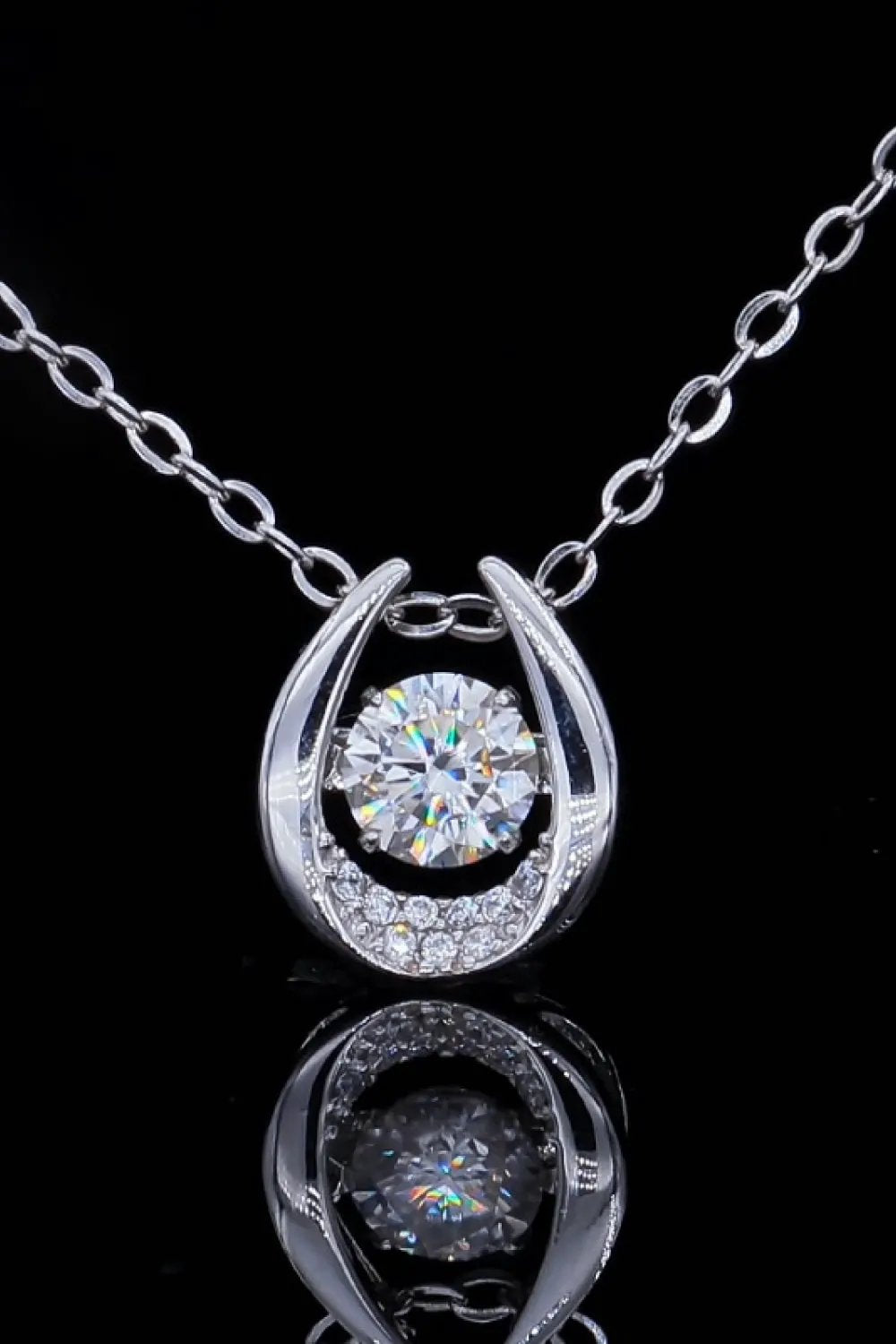 Moissanite Zircon Pendant Necklace by Partner Labels