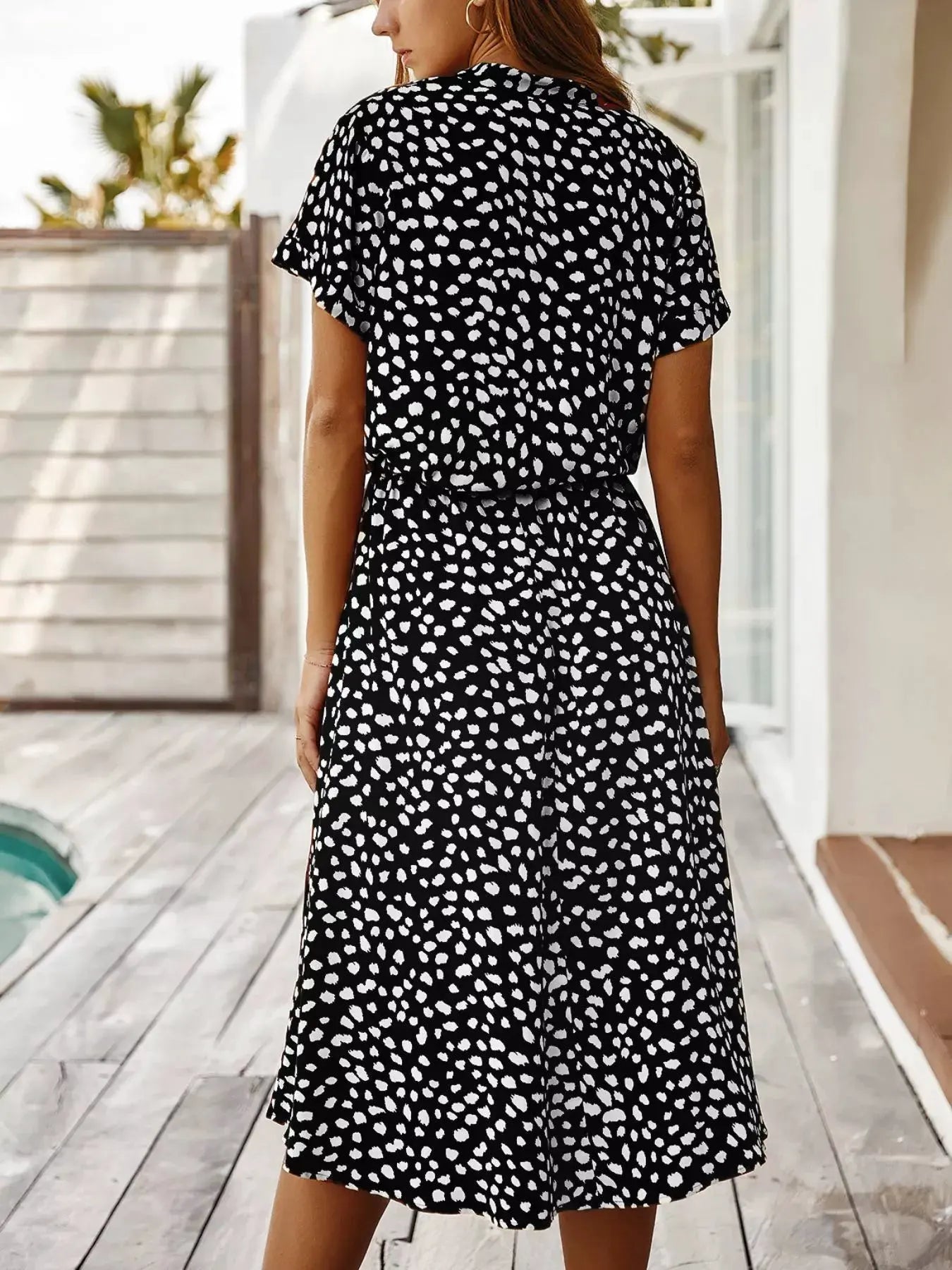 Animal Print Short Sleeve Dress by Partner Label