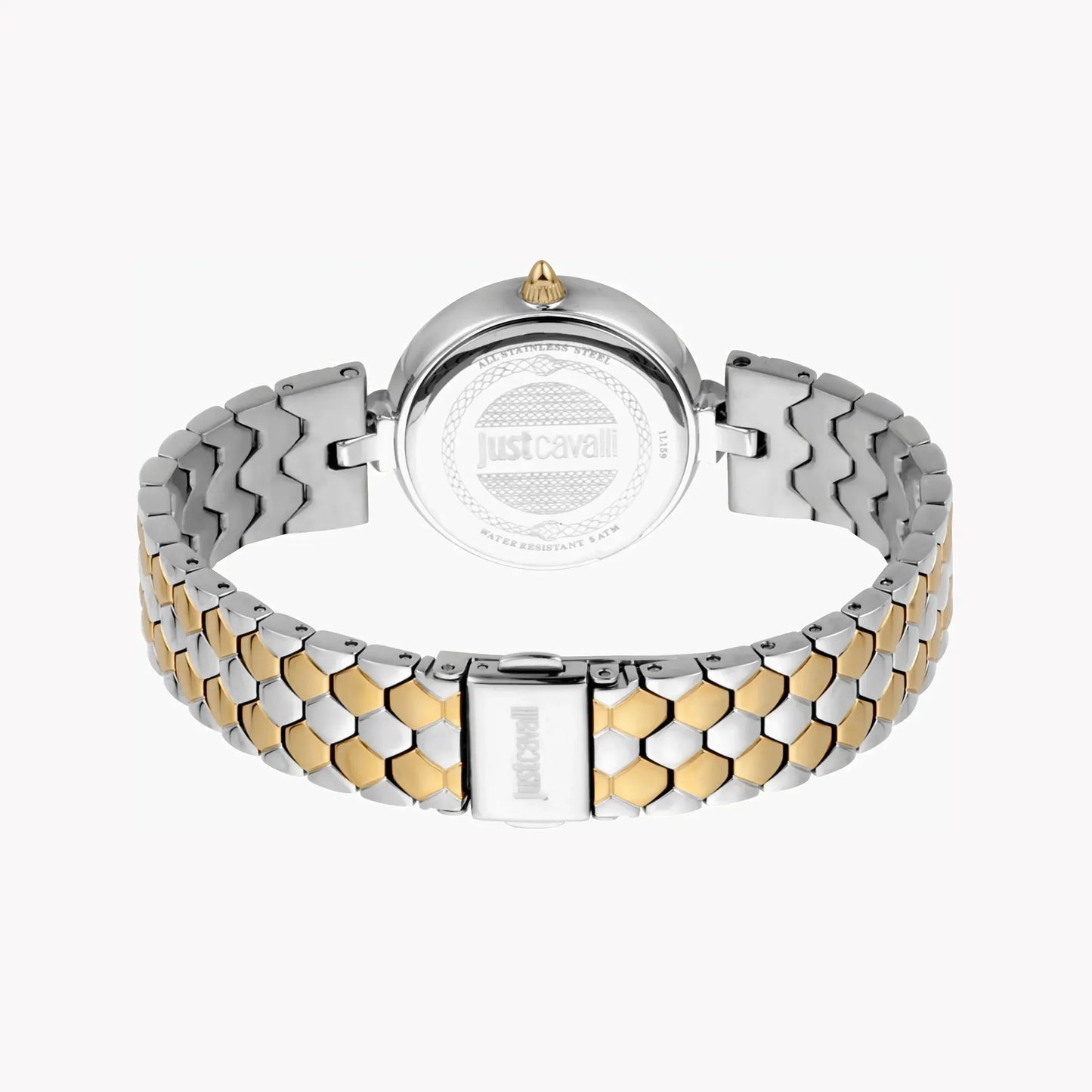 Just Cavalli Women's Silver & Gold Watch, Black Dial | Jc1l159m0095 by JUST CAVALLI
