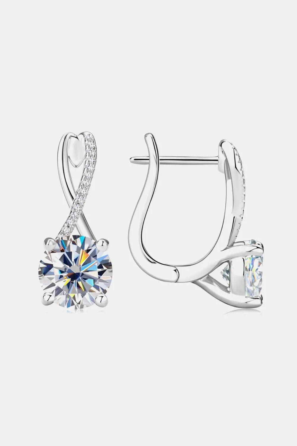 4 Carat Moissanite 925 Sterling Silver Earrings by Partner Label