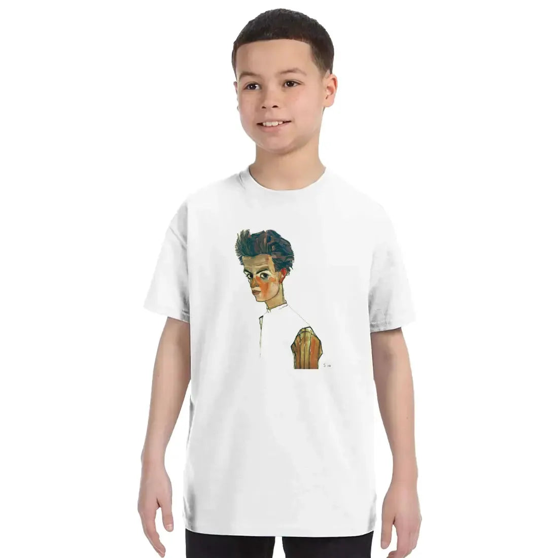 Egon Schiele Self-Portrait, art t-shirt by Art-O-Rama Shop