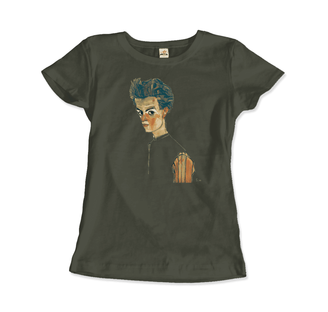Egon Schiele Self-Portrait, art t-shirt by Art-O-Rama Shop