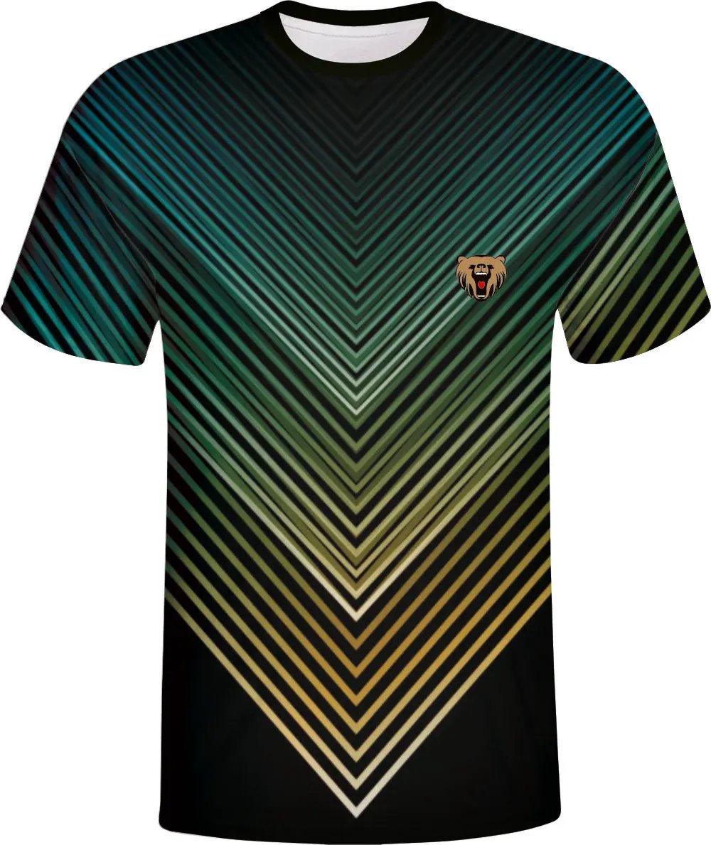 Green Gold V-Shaped Esports Jersey with Custom Name by Vimost Sportswear