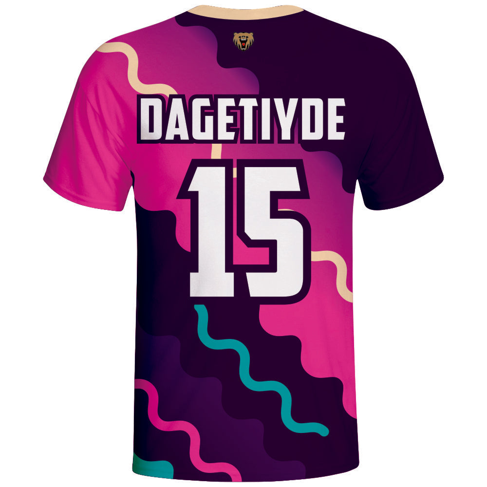 Pink Purple Wave Gaming Esports Jersey by Vimost Sportswear