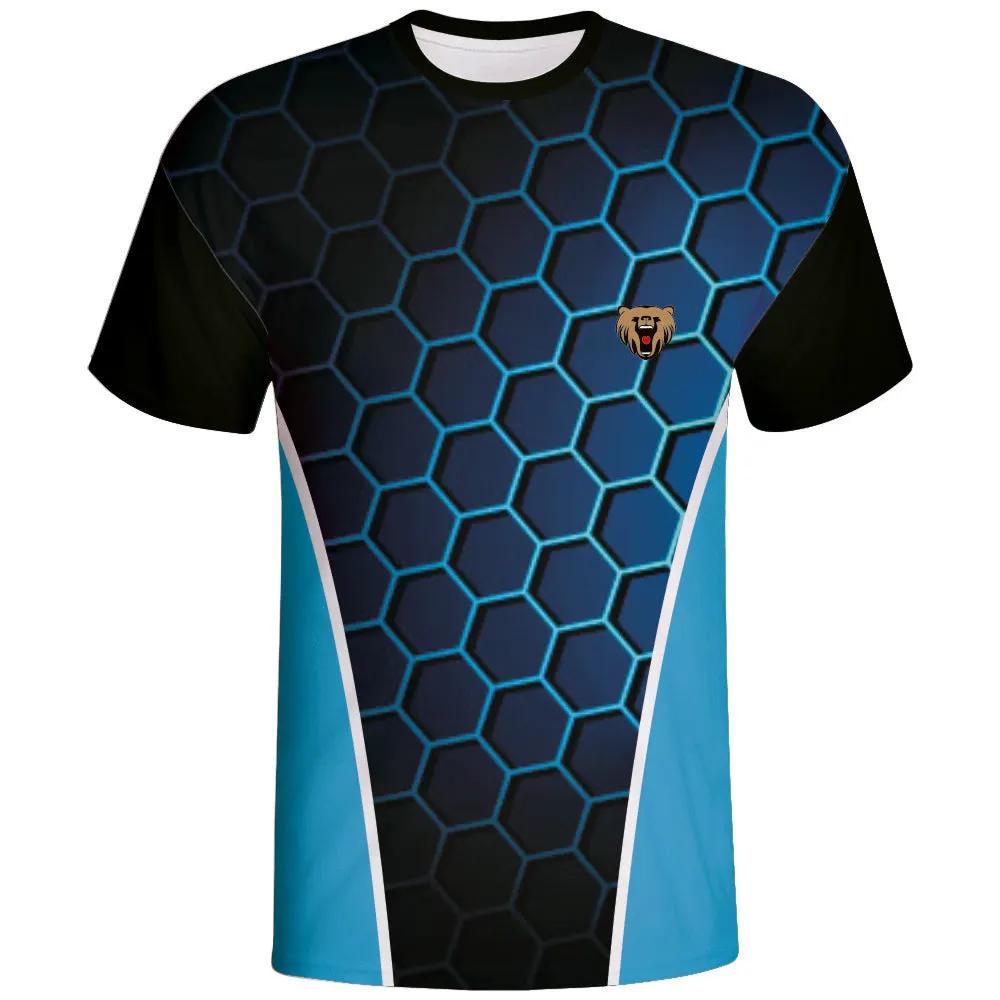 Blue Hexagon Custom Esports Jersey by Vimost Sportswear