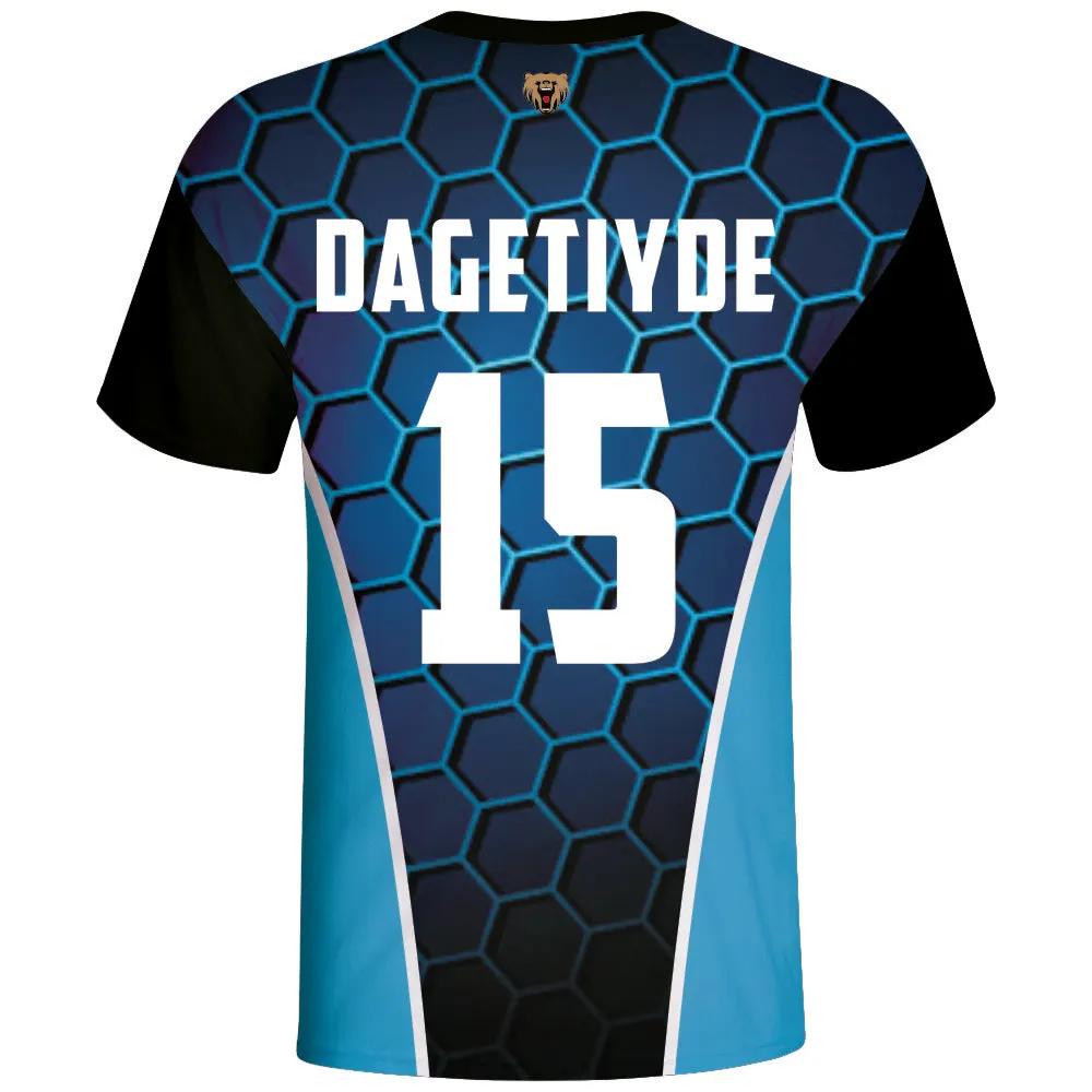 Blue Hexagon Custom Esports Jersey by Vimost Sportswear