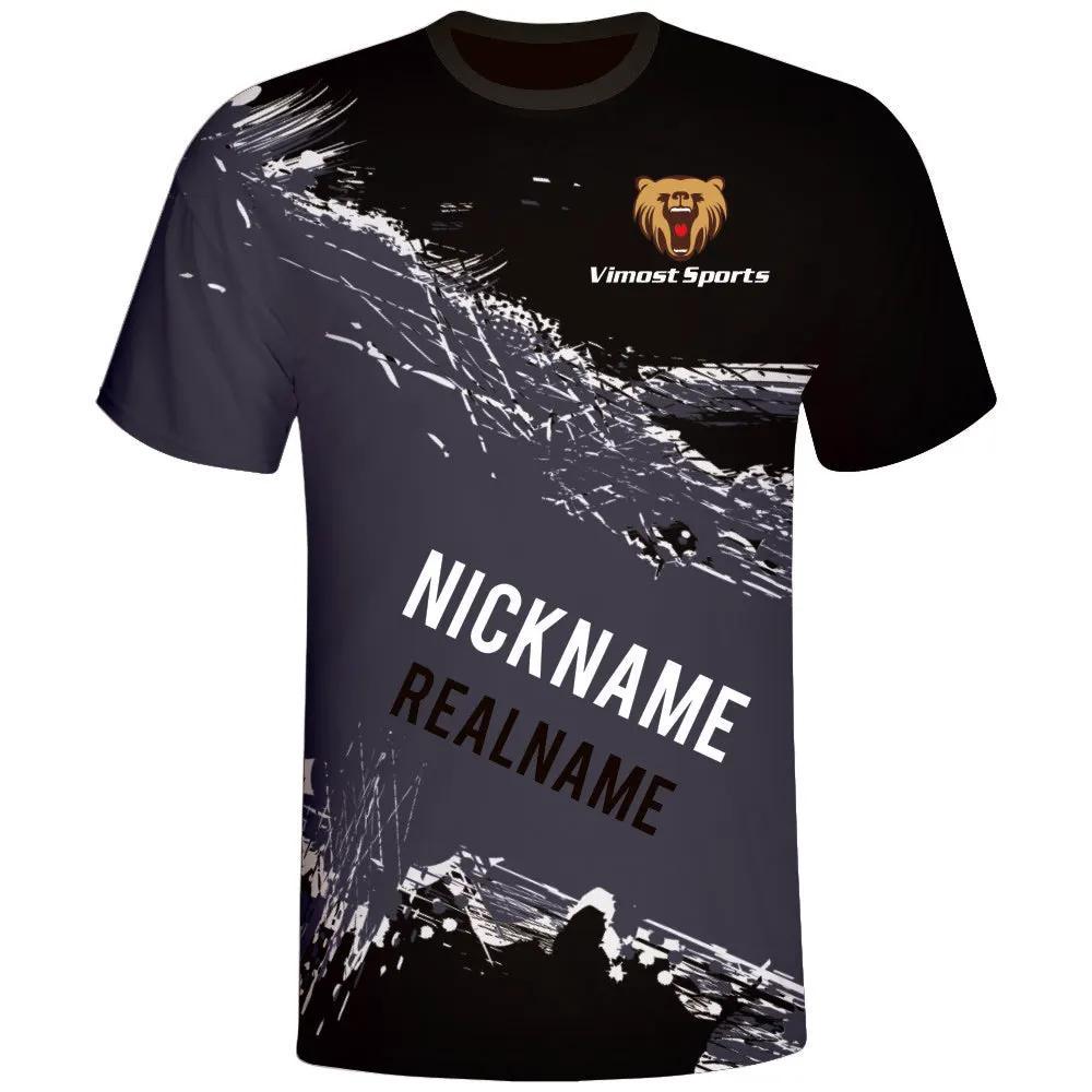 Black Brush Stroke Custom Esports Jersey by Vimost Sportswear