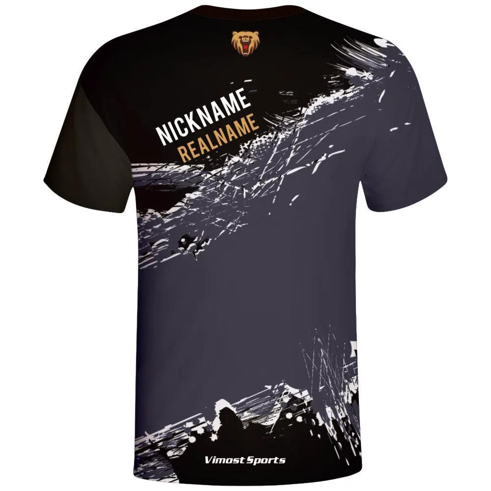 Black Brush Stroke Custom Esports Jersey by Vimost Sportswear