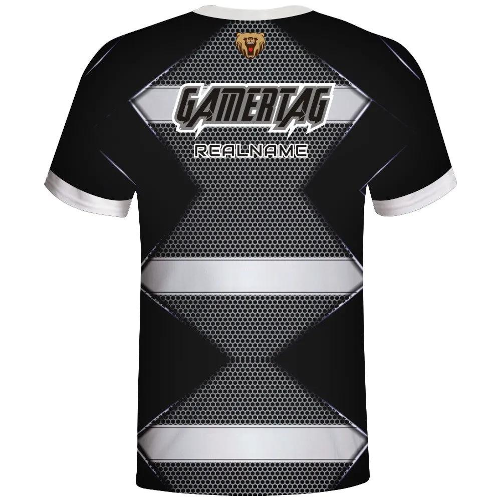 Black Silver Bear Gamer Tag Esports Jersey by Vimost Sportswear