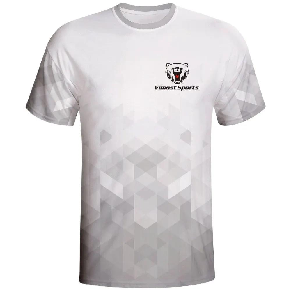 White Geometric Custom Gaming Jersey by Vimost Sportswear