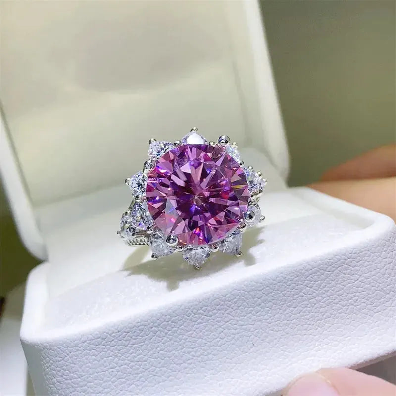 10 Carat Moissanite Zircon 925 Sterling Silver Ring by Partner Label