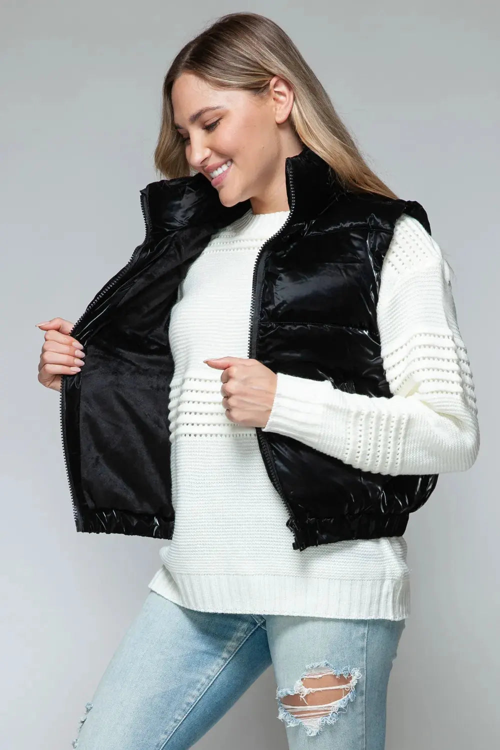Snobbish Fine Fur Lining Quilted Vest by Snobbish
