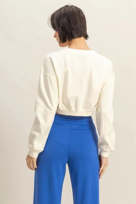 HYFVE Crew Neck Long Sleeve Crop Sweatshirt by HYFVE