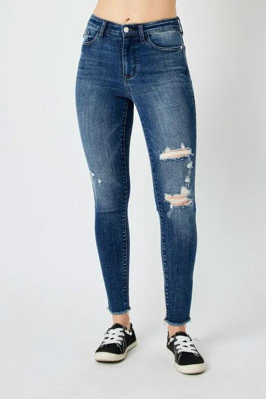 Judy Blue Full Size High Waist Distressed Skinny Jeans by Judy Blue