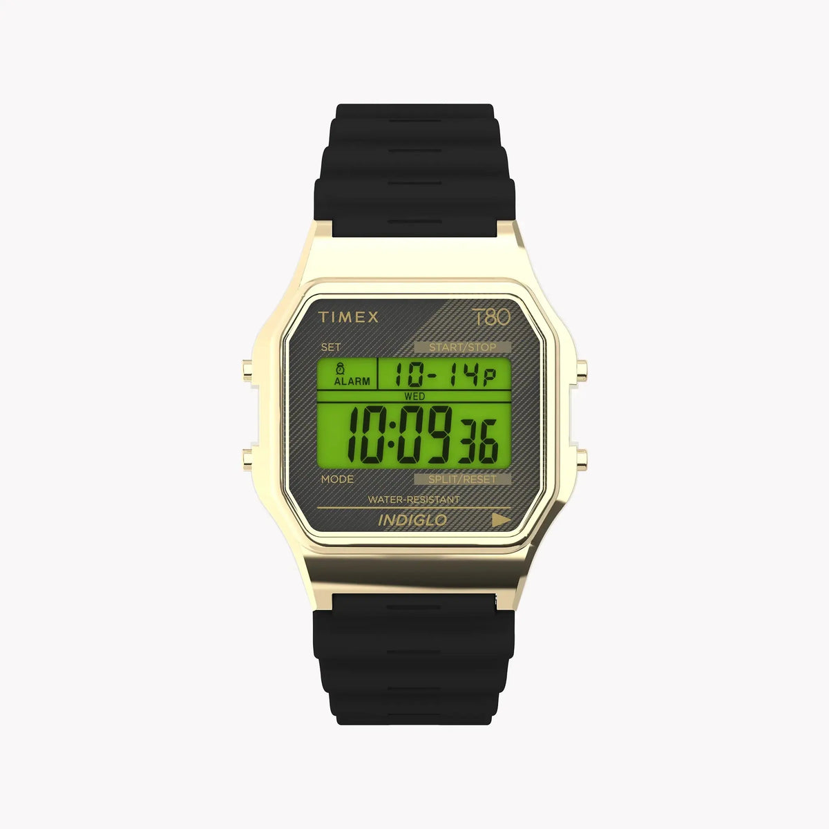 Timex Unisex Gold Tone Resin Strap, Black Lens | T80 by TIMEX