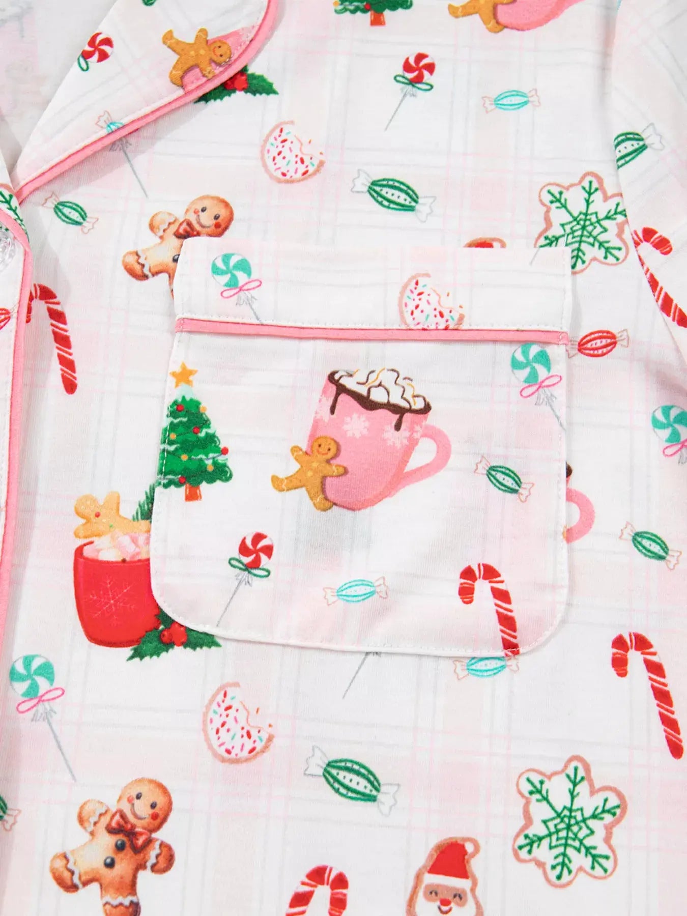 Christmas Spirit Cute Holiday Print Short Sleeve Shirt and Pants 2pcs Pajama Set by Partner Label