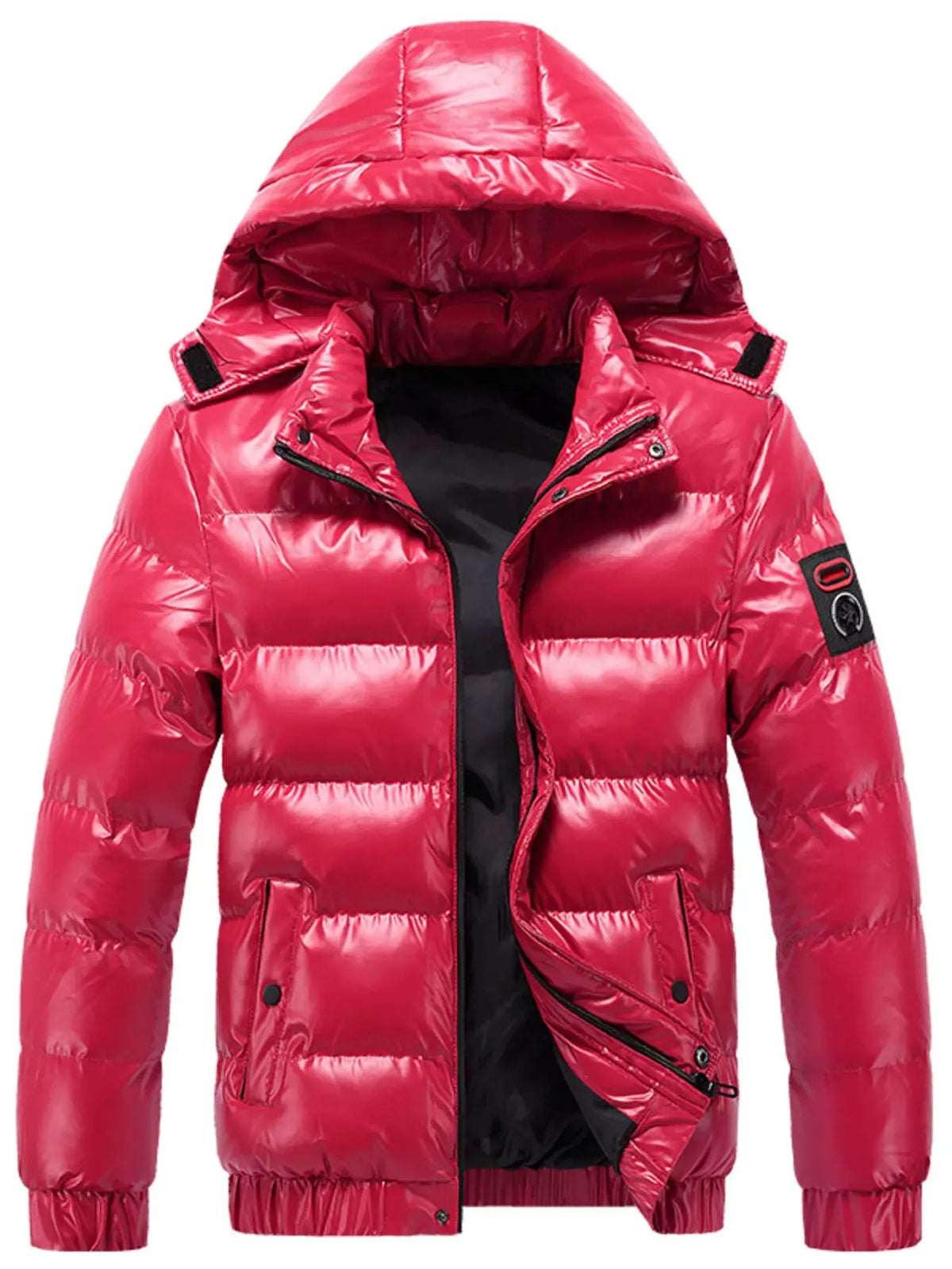 Men's Plus Size Zip Up Hooded Puffer Jacket by Partner Label