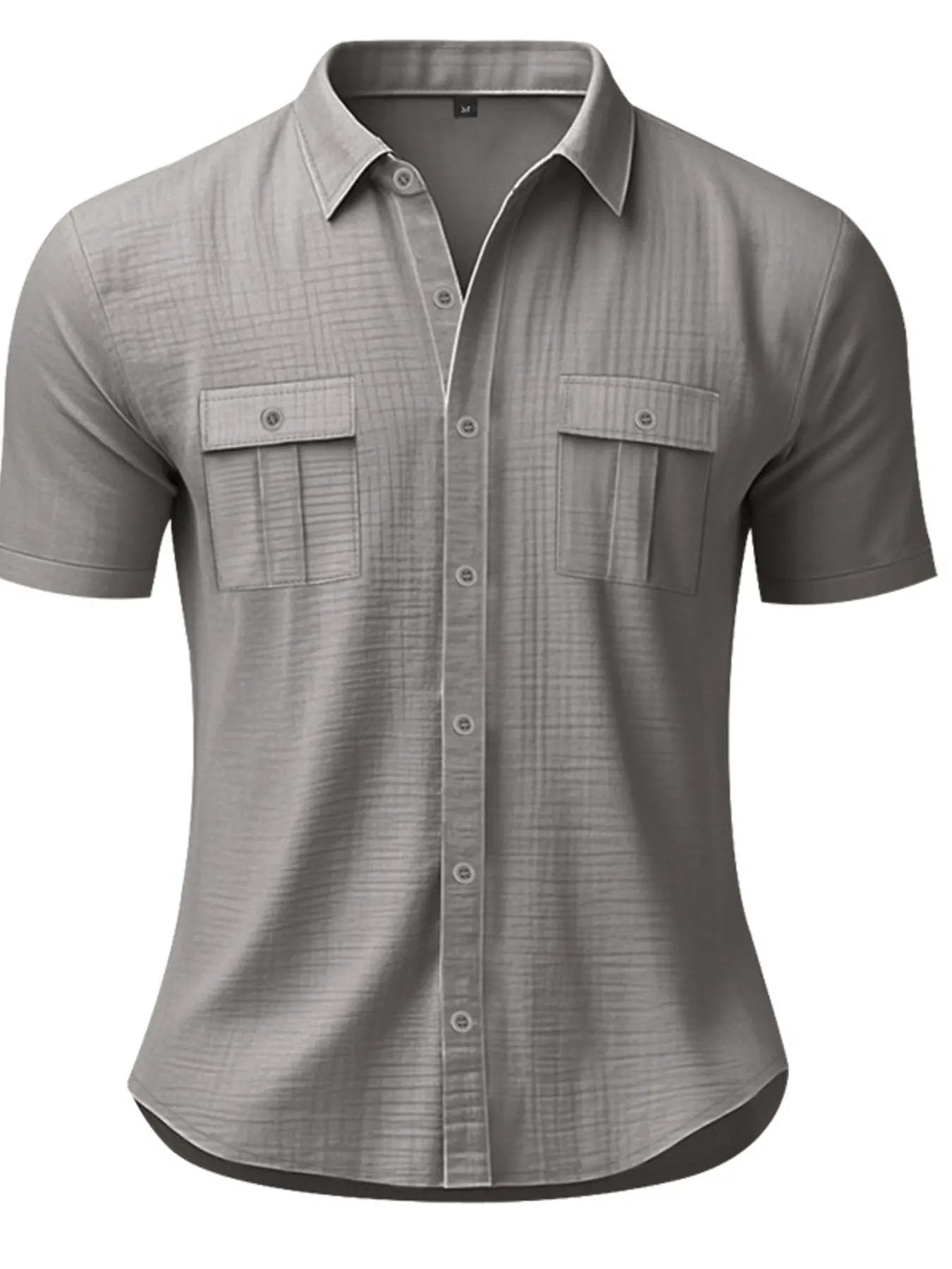 Men's Full Size Short Sleeve Shirt with Pockets Plus Size by Trendsi