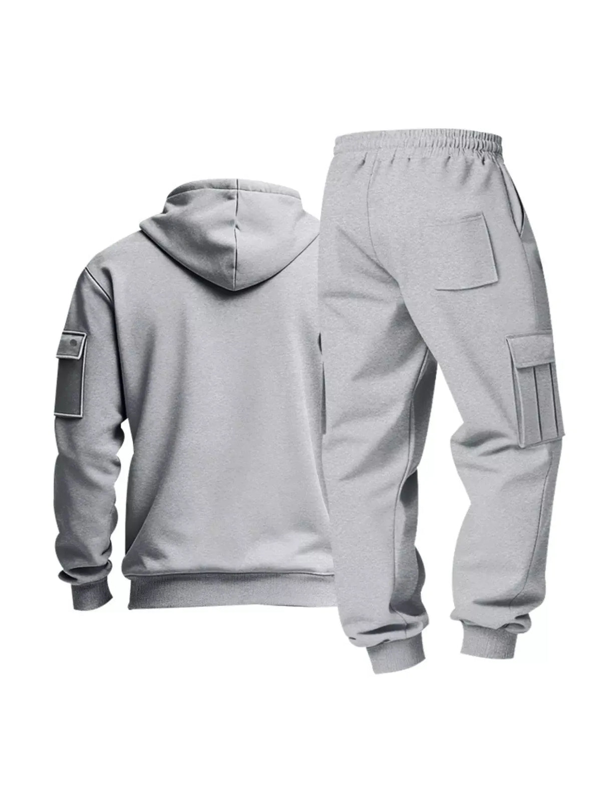 Men's Full Size Half Zip Hoodie and Cargo Pants Set Plus Size by Trendsi