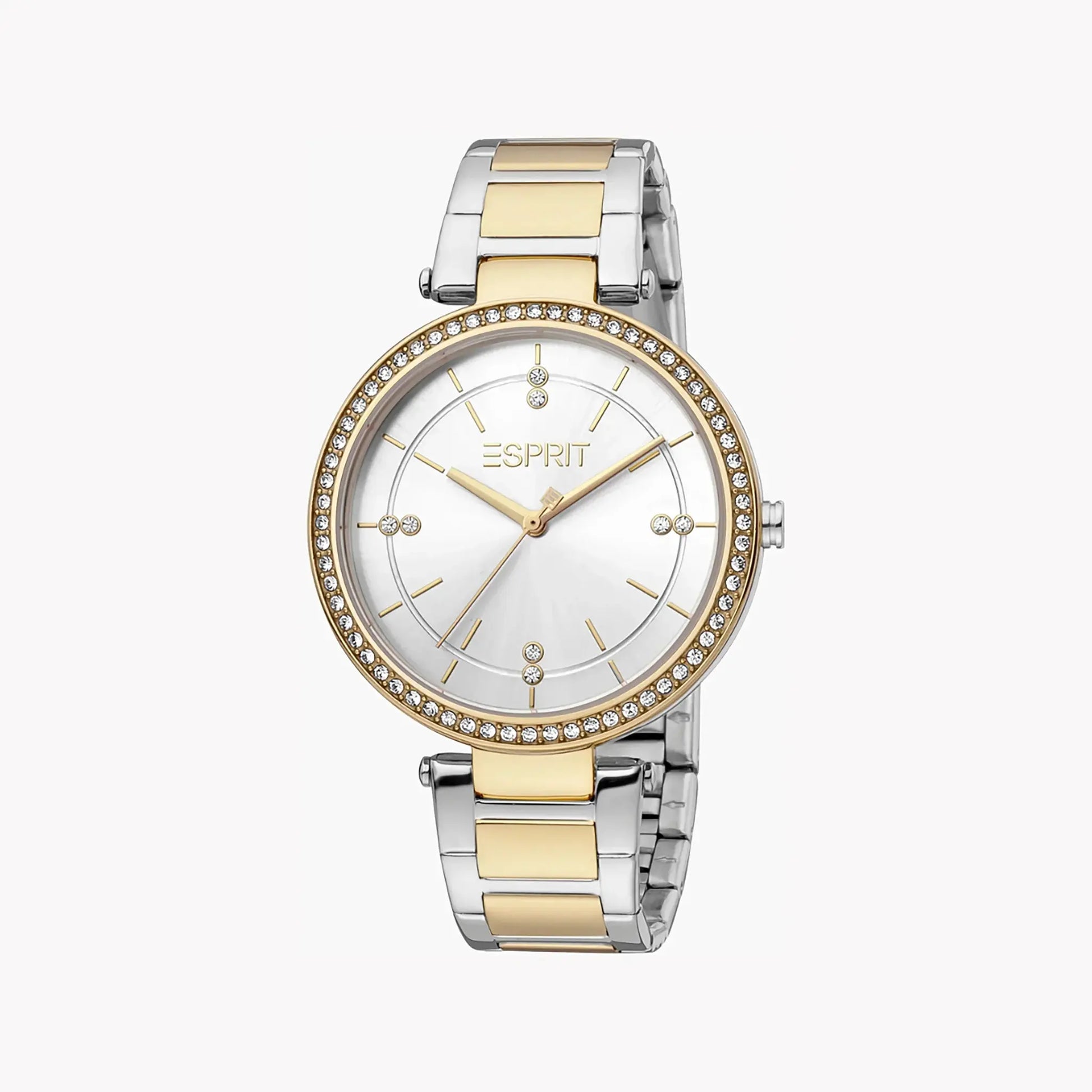 Esprit Women's Silver & Gold Stainless Steel Watch, Silver Dial | Es1l148m0025 by ESPRIT
